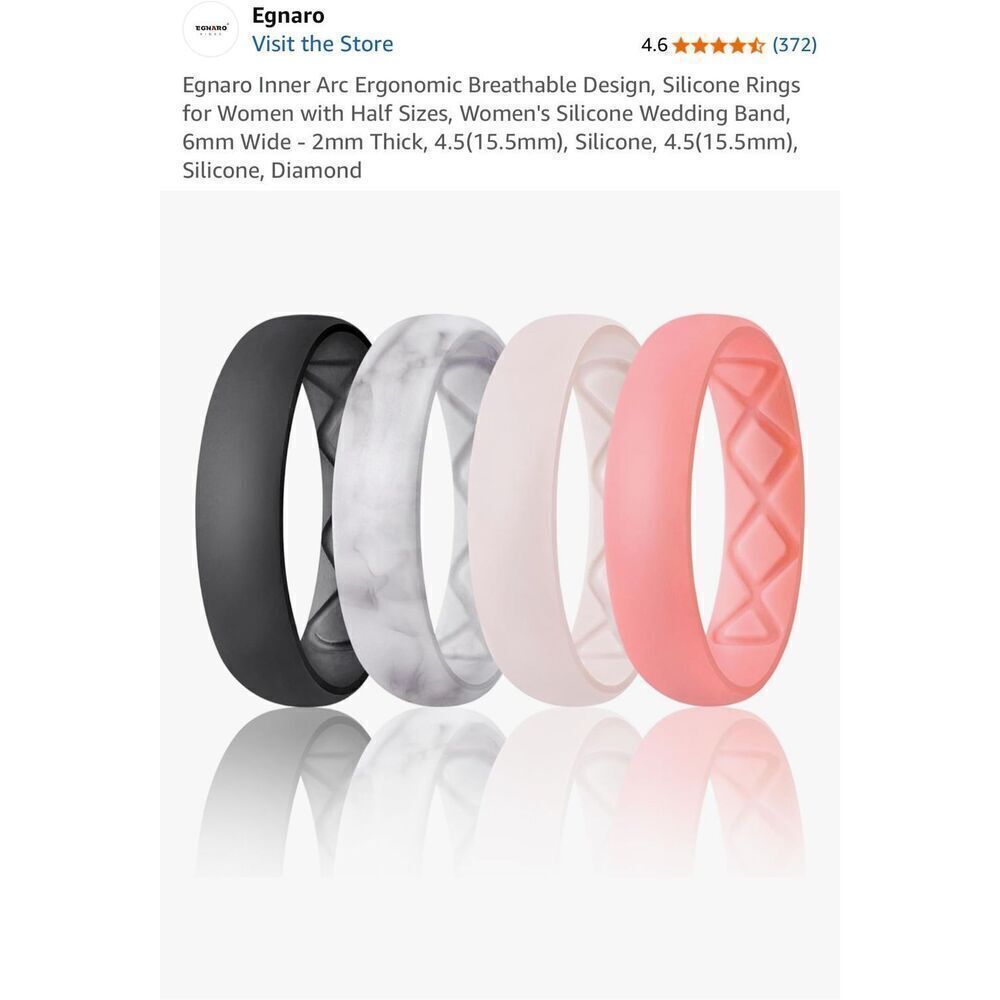 Silicone ring size 4.5 multicolor pink, white, black